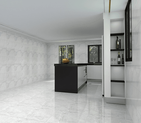 Kitchen with tiles
